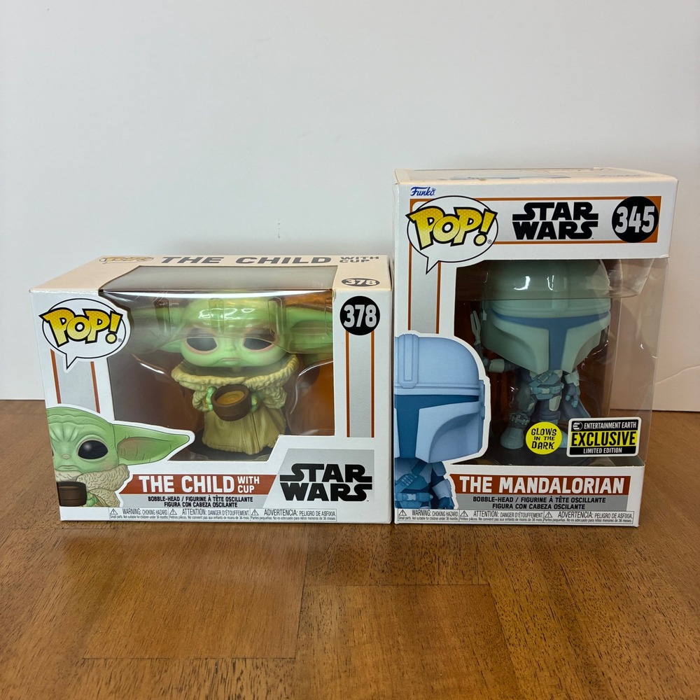 Funko Pop Star Wars The Child + Mandalorian Vinyl Figure Glow Limited Exclusive